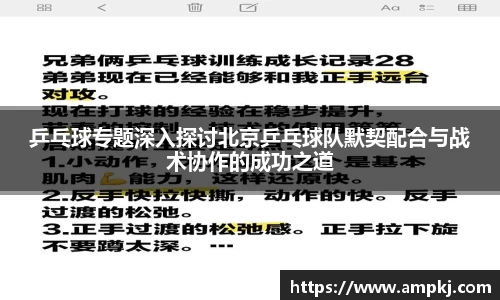 乒乓球专题深入探讨北京乒乓球队默契配合与战术协作的成功之道