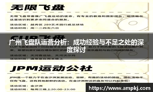 广州飞盘队运营分析：成功经验与不足之处的深度探讨